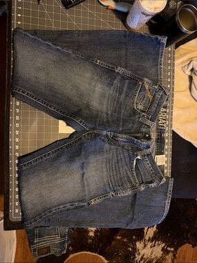 Ariat Men's Faded Blue Straight Slim Jeans